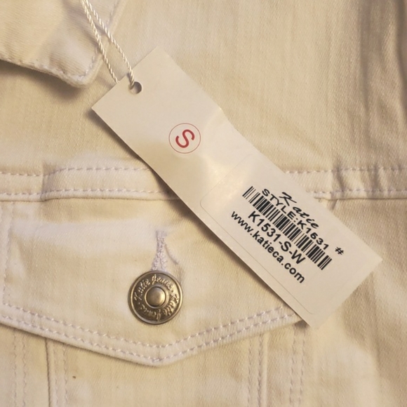 Nine West white stretch denim Jacket S NWT - Picture 7 of 16